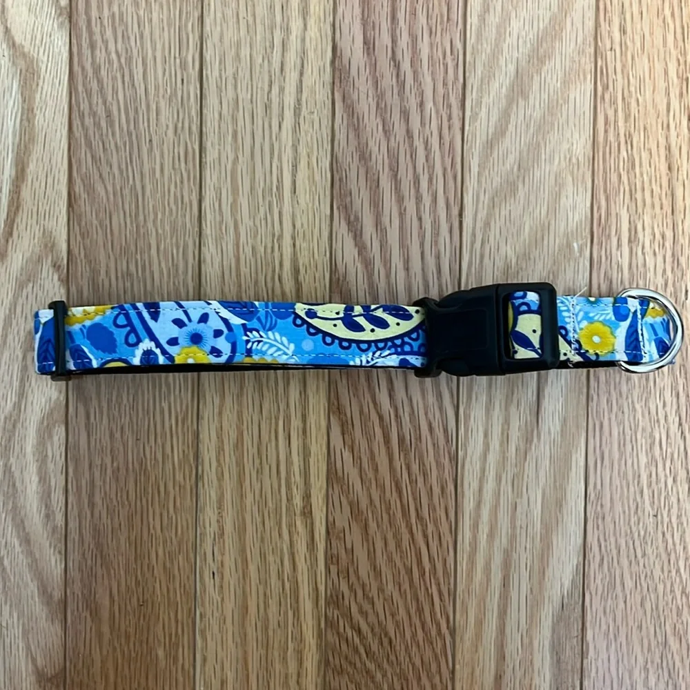 Blue and Yellow‎ Abstract Dog Collar
